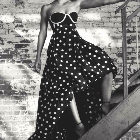 BEBE 2 369$ Polka Dot Bustier Whiney Gown - Picture 3 of 10